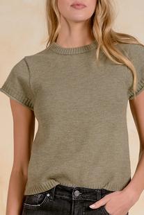 Elan Women's Short Sleeve Crewneck Sweater Alternate View